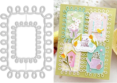 Miniatura 17 de DzIxY Juego de troqueles de corte de metal de encaje con flores antiguas para hacer tarjetas, juegos de troqueles de papel de gofrado, plantillas