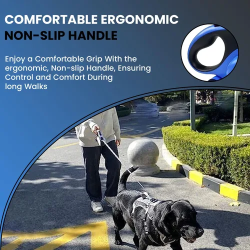 Miniatura 6 de Best Dog Supplies - Correa gruesa retráctil para perros grandes con dispensador de bolsas y linterna, correa de perro de 26 pies/26.2 ft para perros