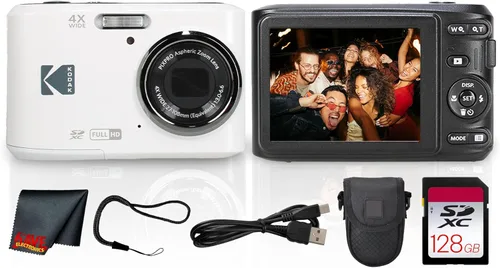 Kodak PIXPRO FZ45 - Cámara digital (blanco) | Sensor de 16 MP, zoom óptico 4X, lente gran angular de 1.063 in y video Full HD | Ideal para viajes y