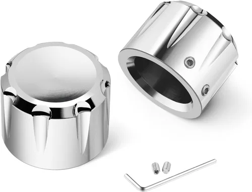 Miniatura 8 de Tapa negra para tuerca de eje delantero, cubierta de tuerca de horquilla delantera compatible con Harley Davidson 2002-2024 Softail Dyna Iron 883