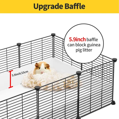 Miniatura 5 de Oneluck Jaula para Cobayas, Hábitat Interior con Fondo de Plástico Impermeable, Corral para Mascotas Pequeñas como Conejos, Tortugas, Hámsteres