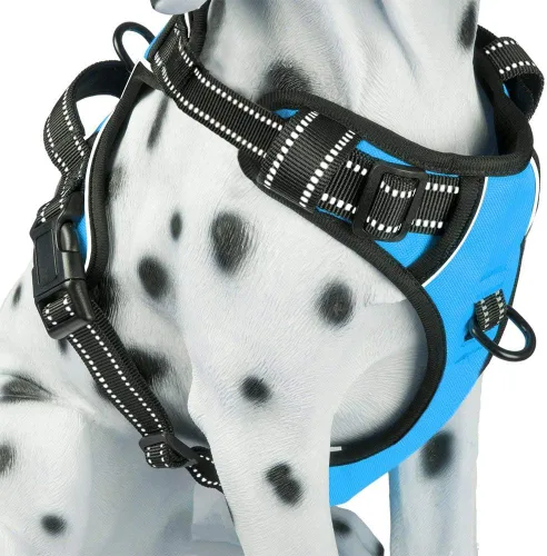 Miniatura 9 de PoyPet - Arnés para perros sin tirones, reflectante, cómodo, ajustable, suave, con acolchado, con 2 enganches para correa en la parte delantera