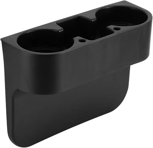 Keenso 3 en 1 asiento de coche costura cuña portavasos universal negro 2 portavasos insertos multi-funcional botella organizador asiento trasero