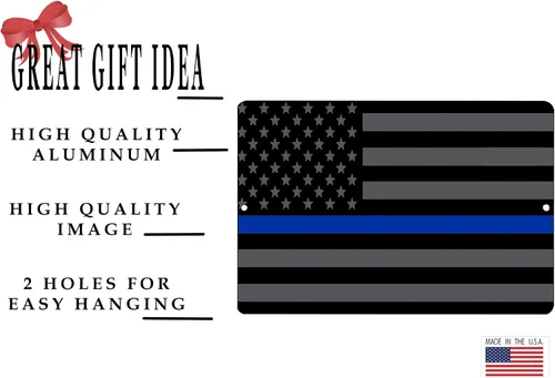 Miniatura 2 de Blue Lives Matter Bandera Metal Estaño Letrero Decoración de Pared Hombre Cueva Bar Policía Oficial de Policía Línea Azul