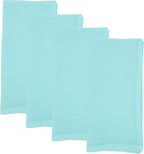 Miniatura 3 de Saro Lifestyle Pure Linen Elegance Servilleta de mesa (juego de 4), aguamarina, 20 pulgadas