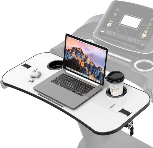 Miniatura 10 de Accesorio de escritorio para cinta de correr, bandeja de banda de rodadura de 36 pulgadas, plataforma de manubrios con soporte para laptop, soporte