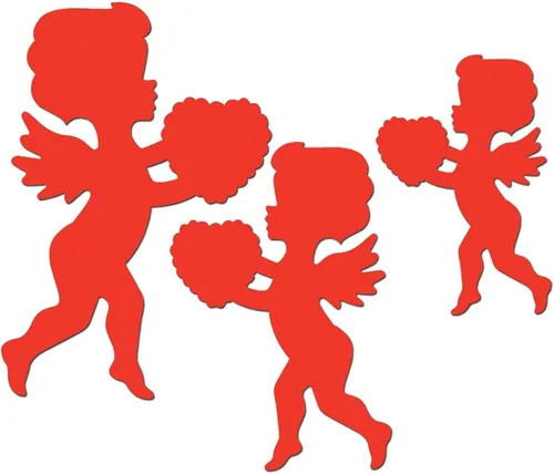 Miniatura 8 de Beistle Papel Cupido Rojo Surtido Siluetas Decoración, 6 unidades, Paquete de 1