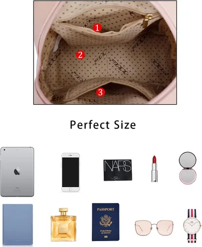 Miniatura 5 de KKXIU Mochila pequeña para niñas, de piel vegana, mini bolsa de libros para mujeres, linda mochila con pompones para adolescentes