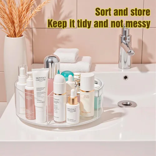 Miniatura 6 de Lonian Organizador de maquillaje giratorio de 360°, almacenamiento cosmético acrílico ajustable, organizadores de cosméticos y soporte de maquillaje