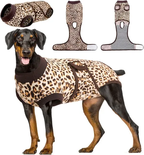 Miniatura 54 de Kuoser Traje de cirugía para perro, cómodo traje de recuperación para perros hembras para cirugía, mameluco protector posoperatorio, alternativa