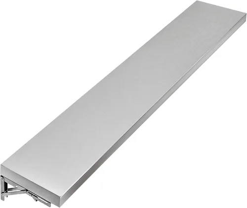 Happybuy Estante de concesión de 70.8 pulgadas de largo x 11.4 pulgadas de ancho con marco de acero inoxidable y tablero de superficie para ventana