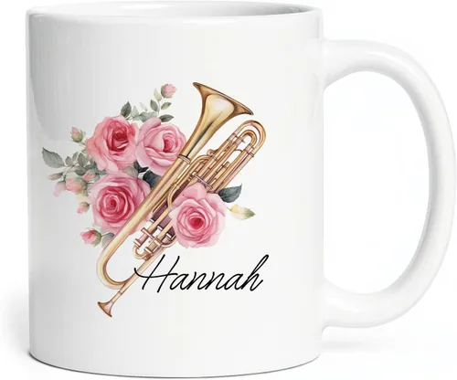 Miniatura 12 de Taza personalizada para músico 2023, taza de violín personalizada con nombre, violín y notas musicales, taza de cerámica de 11 oz y 15 onzas, taza