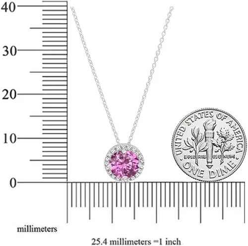 Miniatura 2 de Dazzlingrock Collection - Colgante redondo con halo de diamantes blancos (14 K, 0.217in), oro blanco