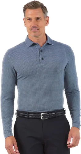 Miniatura 2 de IBKUL Polo de manga larga con protección solar UPF 50+ Icefil Cooling Tech Mini Check 95754 para hombre