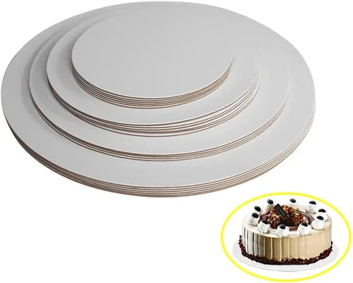 Miniatura 3 de Tableros redondos blancos para tartas a prueba de grasa – Base circular para pastel, 6/8/10/12 pulgadas, 5 de cada