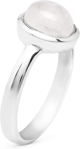Miniatura 2 de Anillo de plata de ley 925 con piedra lunar ovalada, estilo bohemio
