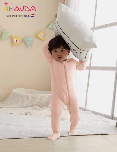 Miniatura 10 de Jimonda Pijama de bambú para bebé, unisex, para niños y niñas, de una pieza, manga larga, cierre de cremallera de 2 vías, mameluco