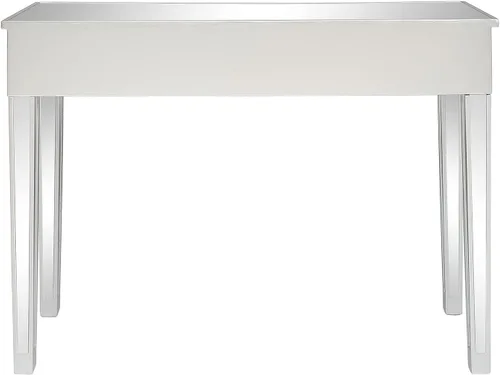 Miniatura 7 de Henf Escritorio de tocador con espejo para dormitorio, mesa de tocador de maquillaje, mesa de sofá con 2 cajones de diamantes sintéticos, moderno