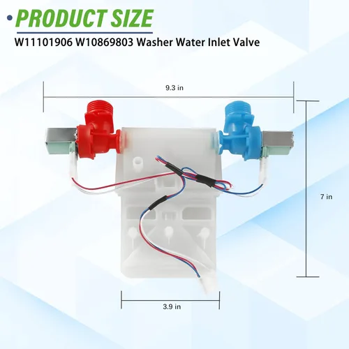 Miniatura 3 de W11101906 w10869803 ntw4516fw3 Válvula de entrada de agua de lavado compatible con whirl-pool, ama-na, cro-sley Washer NTW4655EW1 NTW4665GW0