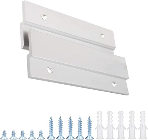 Colgador de Cuadros con Riel Francés, Colgador Z de Aluminio Sistema de Montaje en Pared Entrelazado Kit de Herrajes Clips Z para Colgar Cuadros de