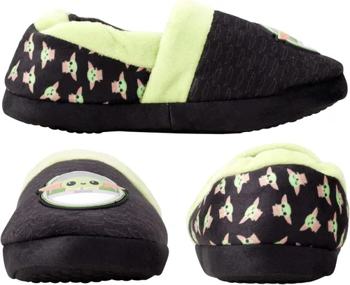Miniatura 3 de Disney Pantuflas de Star Wars para niños, pantuflas peludas de Mandalorian Baby Yoda, suela antideslizante (niños pequeñosgrandes)