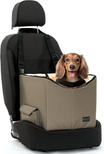 Miniatura 13 de Asiento elevador Petsfit para 2 perros pequeños o perro mediano de hasta 55 lbs, asiento grande de coche para perros con 2 bolsillos grandes