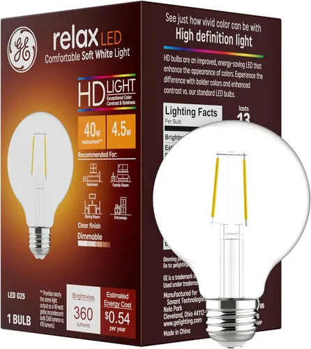 Miniatura 17 de GE Bombillas Relax HD Blanca Suave 60W ST19 (paquete de 2)