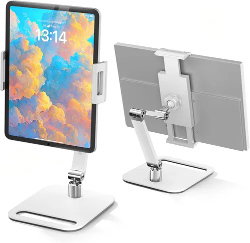 Miniatura 10 de Soporte para tableta para iPad, soporte de monitor portátil para 15.6 pulgadas, 17.3 pulgadas Aluminum Alloy Foldable Arm Mount with 360° Swivel