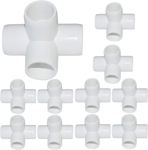 Miniatura 8 de Paquete de 8 accesorios de PVC de 1-1/4”, accesorios de codo de 3 vías para muebles de alta resistencia, accesorios de codo lateral de PVC de 3 vías