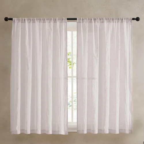 Miniatura 15 de French Connection - Cortina para ventana, juego de 2 paneles, semitransparente, decoración moderna del hogar, cortinas para sala de estar, comedor