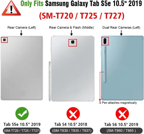 Miniatura 2 de FINTIE Funda de teclado para Samsung Galaxy Tab S5e 10.5 2019 Modelo SM-T720/T725/T727, cubierta delgada con teclado Bluetooth inalámbrico