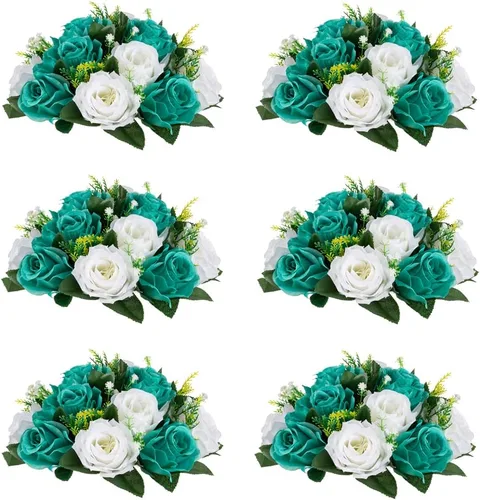 Miniatura 62 de Centros de mesa de flores para mesas de boda: decoraciones de mesa de Halloween, bolas de flores negras, centros de mesa para compromiso, ceremonia
