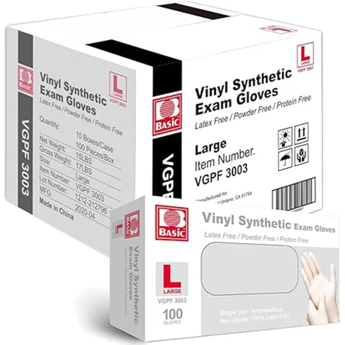 Miniatura 14 de Jointown Basic Medical - Guantes de examen de vinilo transparente, sin látex y sin polvo, VGPF-3004 (caja de 1000), extra grandes