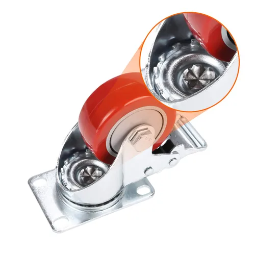 Miniatura 8 de Ruedas de 3 pulgadas que cargan 2000 libras con freno, juego de 4, incluye tornillos y llaves, ruedas giratorias de 360° para muebles, remolques