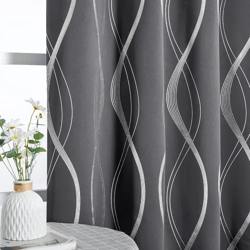 Miniatura 108 de NICETOWN Paneles de Cortinas Opacas para Dormitorio - Tratamiento de Ventanas con Aislamiento Térmico, Ojales Sólidos, Cortinas Opacas con Diseño
