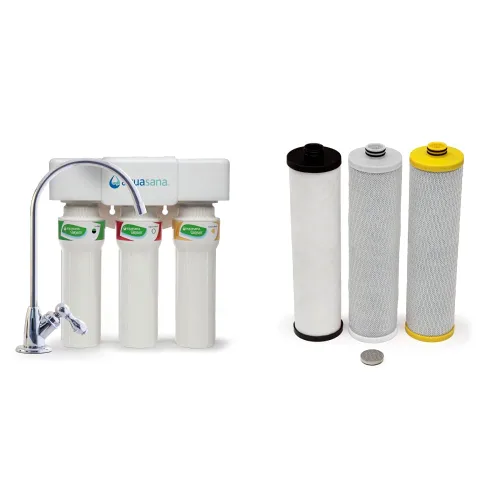 Miniatura 8 de Aquasana Sistema de filtro de agua Claryum de flujo máximo de 3 etapas para debajo del fregadero, filtración de claryum para encimera de cocina
