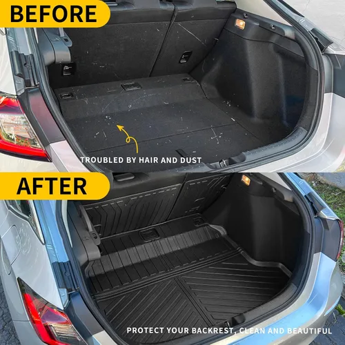 Miniatura 2 de Alfombrilla de carga compatible con Honda Civic Hatchback 2022-2025 2026, forro de carga de elastómero termoplástico, protector de cubierta