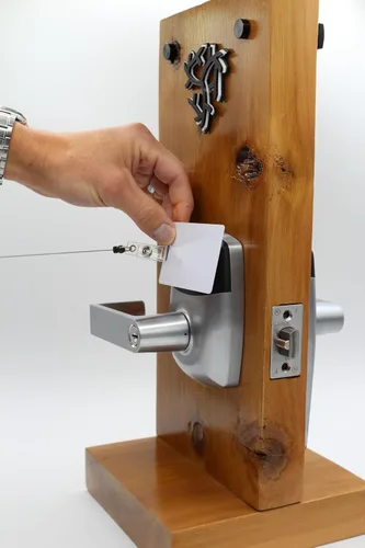 Miniatura 7 de Cerradura de puerta con palanca comercial RFID, aplicación de sistema de control de acceso, incluye 2 tarjetas NFC (mano izquierda)