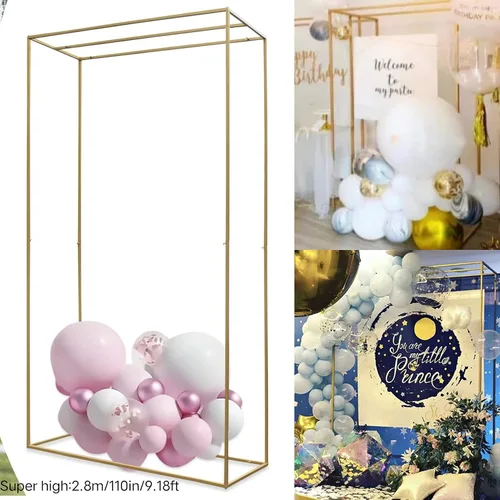 Miniatura 3 de Soporte de arco de boda de metal de gran tamaño de 9.2 ft/110 pulgadas de alto, decoración de ceremonia de fiesta, árbol de jardín, soporte de fondo