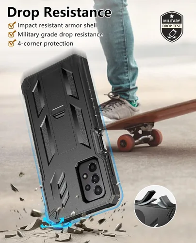 Miniatura 5 de FNTCASE Funda para Samsung Galaxy A23 5G: Carcasa protectora completa de TPU resistente de grado militar a prueba de golpes con función atril