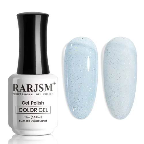 Miniatura 22 de RARJSM Esmalte de Uñas en Gel Rosa con Purpurina Nude, Rosa Brillante con Pigmento Dorado Brillante, Esmalte de Uñas en Gel Gelatinoso Transparente