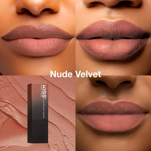 Miniatura 4 de Kiss New York - Lápiz labial pigmentado profesional, acabado satinado suave, de larga duración, infundido con manteca de karité y vitamina E Piel
