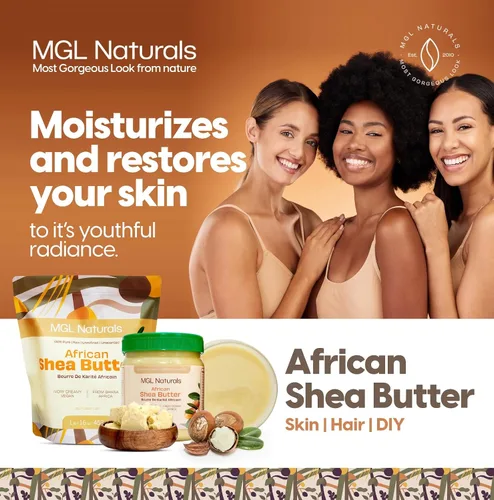 Miniatura 10 de MGL Naturals Manteca de Karité Africana Cruda Color Marfil 5 lb, 100% Pura y Sin Refinar. Nutre e hidrata la piel y el cabello. Úsala sola