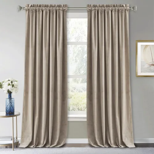 Miniatura 41 de RYB HOME Cortinas de terciopelo verde oliva de 72 pulgadas de largo, cortinas opacas con aislamiento térmico, tratamiento de ventana, decoración