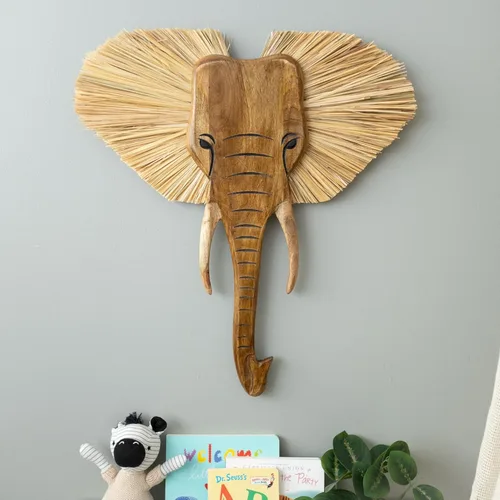 Miniatura 5 de Crane Baby Decoración de pared de safari de madera, arte de pared de guardería de animales de madera, decoración de habitación de safari de género