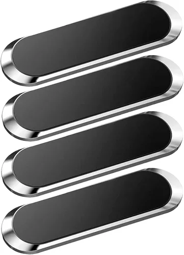 Miniatura 7 de Soporte magnético plano para teléfono, paquete de 4. Soporte de teléfono celular plateado para salpicadero de automóvil, pared, camión, kit