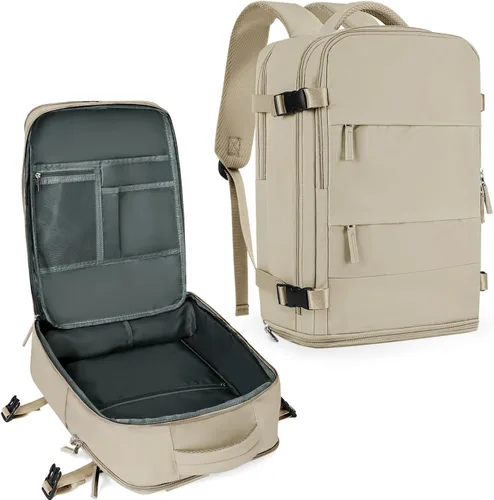 coowoz Mochila grande de viaje para mujeres y hombres, mochila de transporte, mochila para senderismo impermeable para deportes al aire libre, Caqui