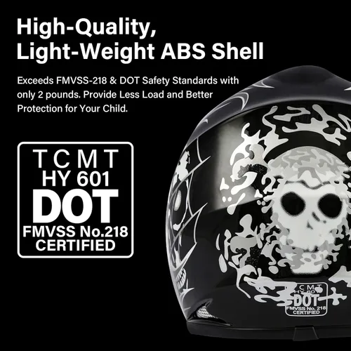 Miniatura 3 de TCMT Casco de motocross para jóvenes, certificado por DOT, casco de motocross ATV de cara completa para niños con gafas, guantes y bolsa para casco
