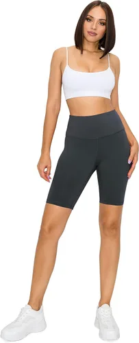 Miniatura 5 de Leggings Depot Pantalones cortos de yoga atléticos de cintura alta para mujer, pantalones cortos de entrenamiento para mujer