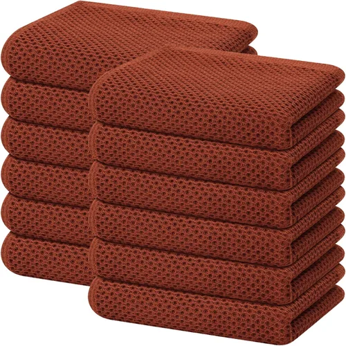 Miniatura 213 de Homaxy Paños de cocina de 100% algodón con tejido de gofre, ultra suaves, absorbentes, de secado rápido, 12 x 12 pulgadas, paquete de 6, amarillo